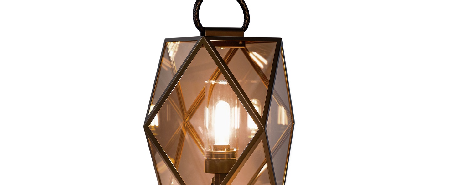 Lampe a poser d exterieur muse lantern medium bronze ambre ip68 o40cm h40cm contardi normal