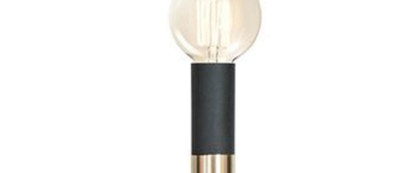 Lampe a poser ed030 laiton bois noir o6cm h45cm edizioni normal