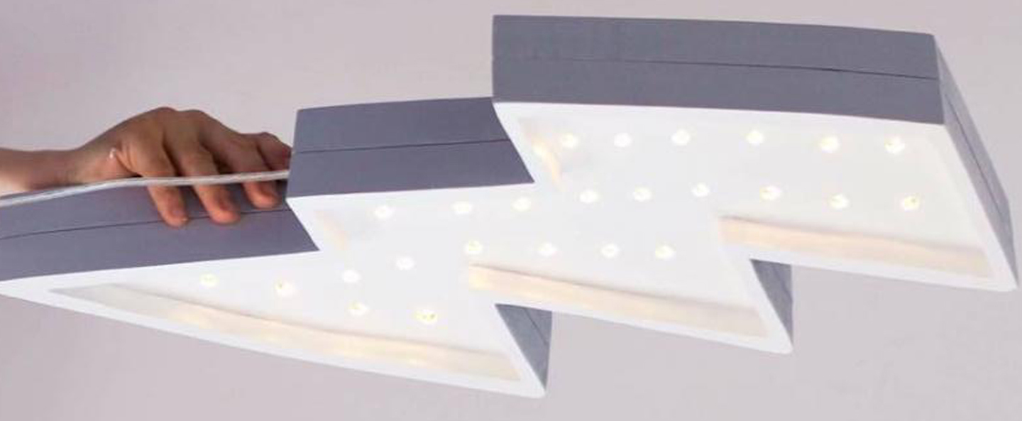 banner-image Lampe a poser enfant lightning bolt blanc l42cm h20cm little lights normal