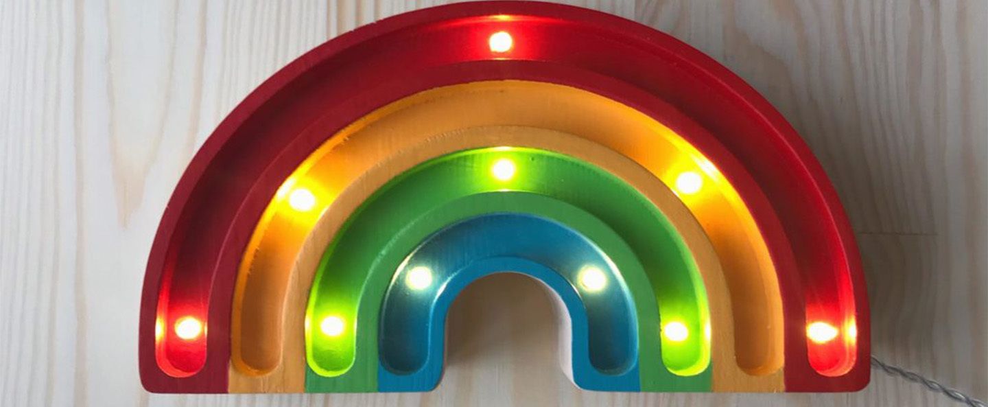 Lampe a poser enfant rainbow mini classique l20cm h12cm little lights normal