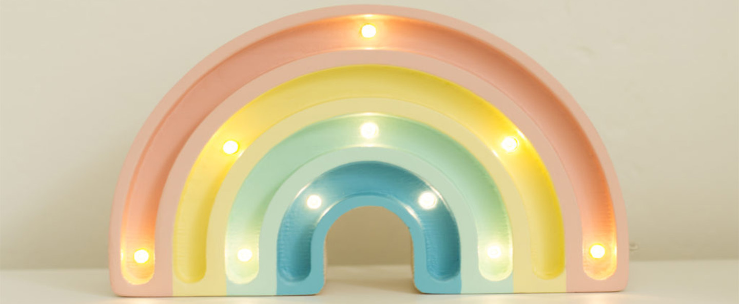 Lampe a poser enfant rainbow mini pastel l20cm h12cm little lights normal