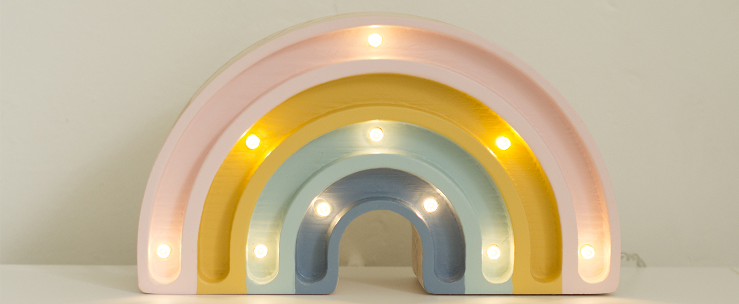 Lampe a poser enfant rainbow mini retro l20cm h12cm little lights normal