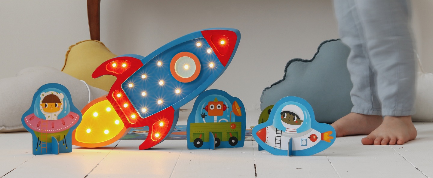 banner-image Lampe a poser enfant rocket lamp navy red led k lm l42cm h15cm little lights normal