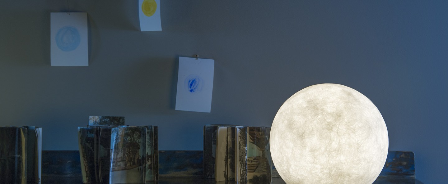 Lampe a poser floor moon 1 blanc o50cm cm in es artdesign normal