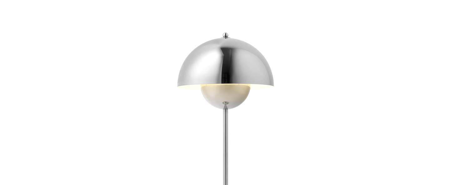 Lampe a poser flowerpot vp3 chrome h49cm andtradition normal