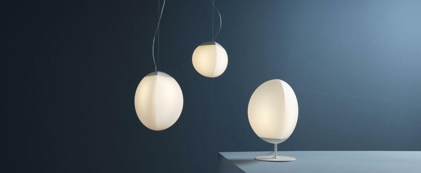 Lampe a poser fruitfull large blanc ip40 led 3000k l26 5cm h40cm fabbian normal