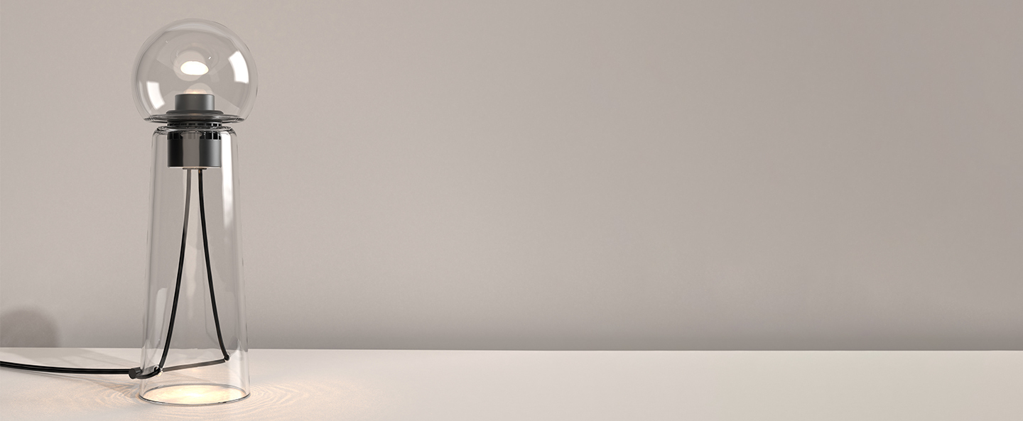 banner-image Lampe a poser gigi table transparent led 2200 4000kk 1400lmlm o13 8cm h40 9cm d armes normal