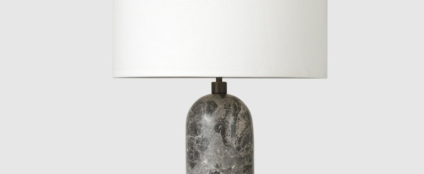 Lampe a poser gravity l gris marbre o41cm p65cm gubi normal