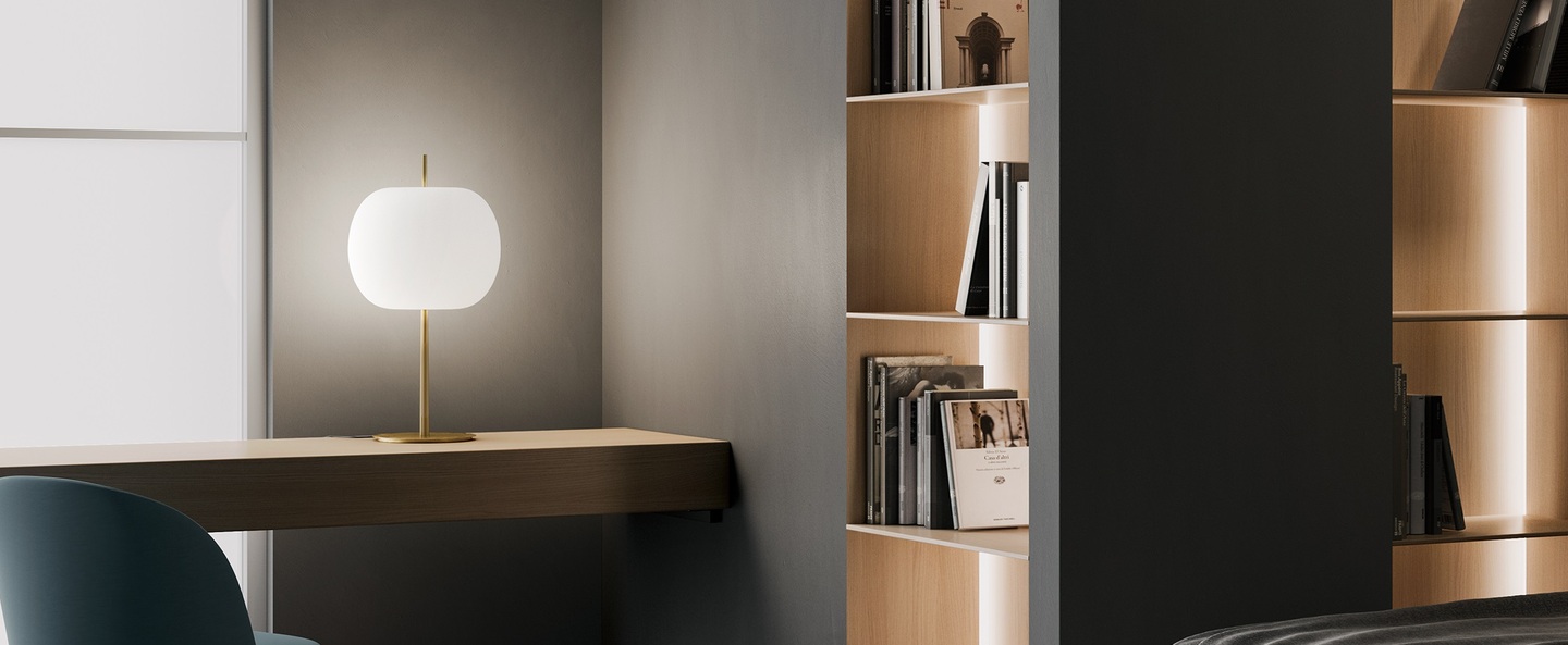 banner-image Lampe a poser kushi xl noir et blanc o33cm h61cm kundalini normal