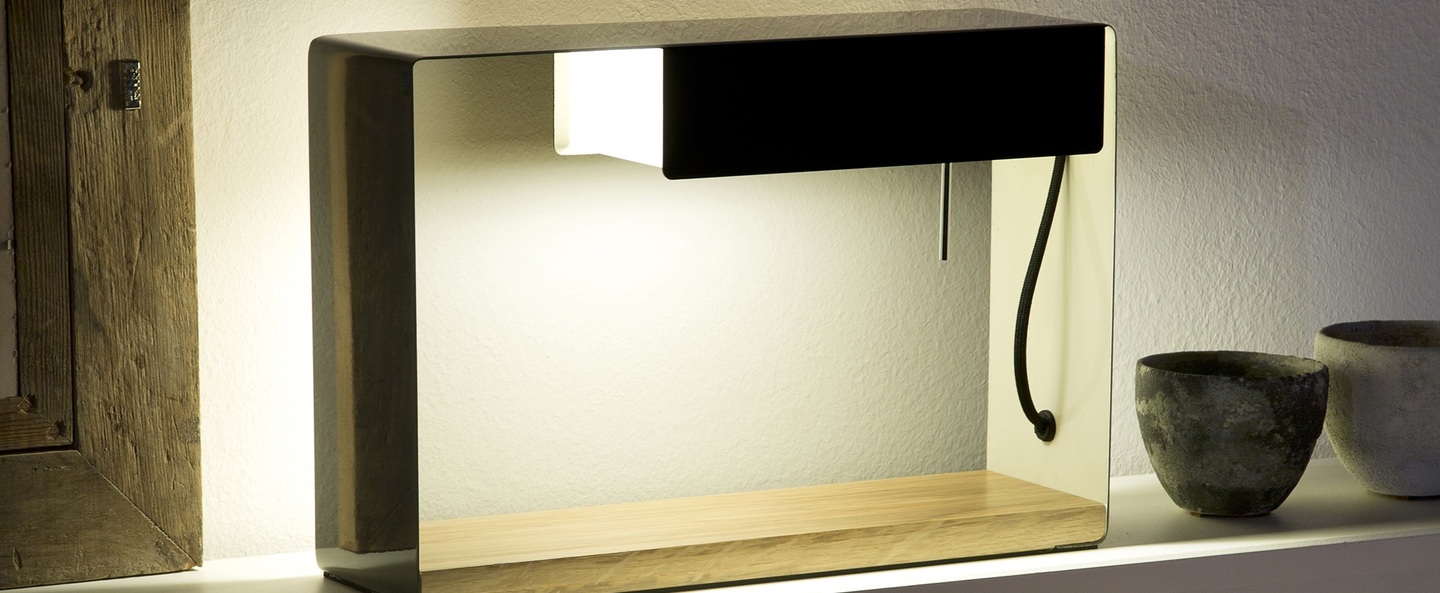 Lampe a poser la discrete gris brun h26 2cm marset normal