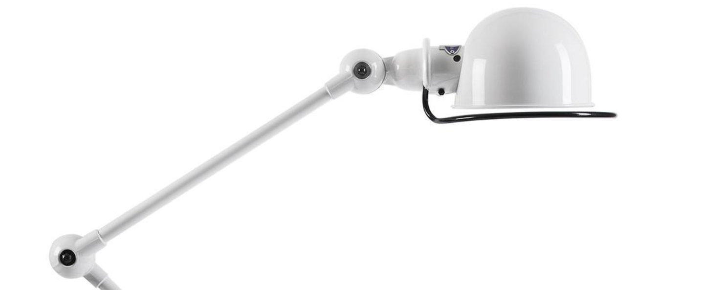 Lampe a poser loft 2 bras blanc o24 5cm h80cm jielde normal