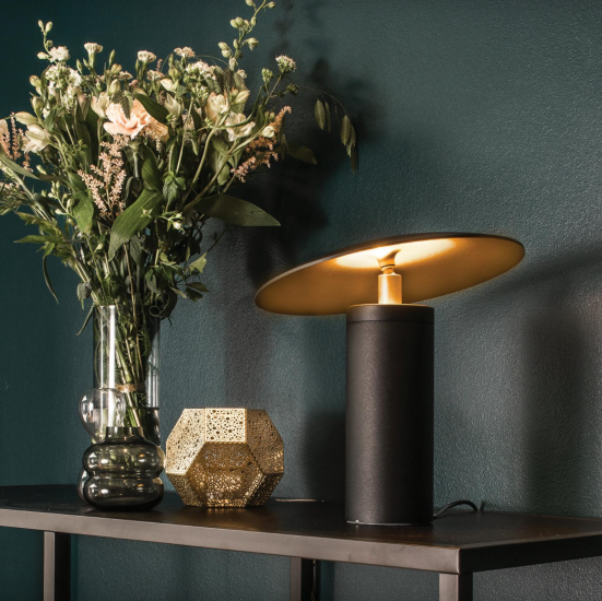 Table Lamp Madison T1 Black Gold Led O25cm H25cm Light