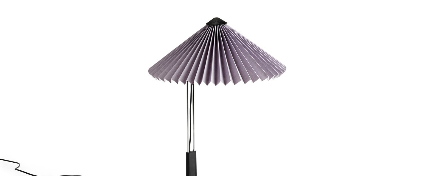 Lampe a poser matin 300 violet lavande base miroir led dim 2800k 150 lm o30cm h38cm hay normal