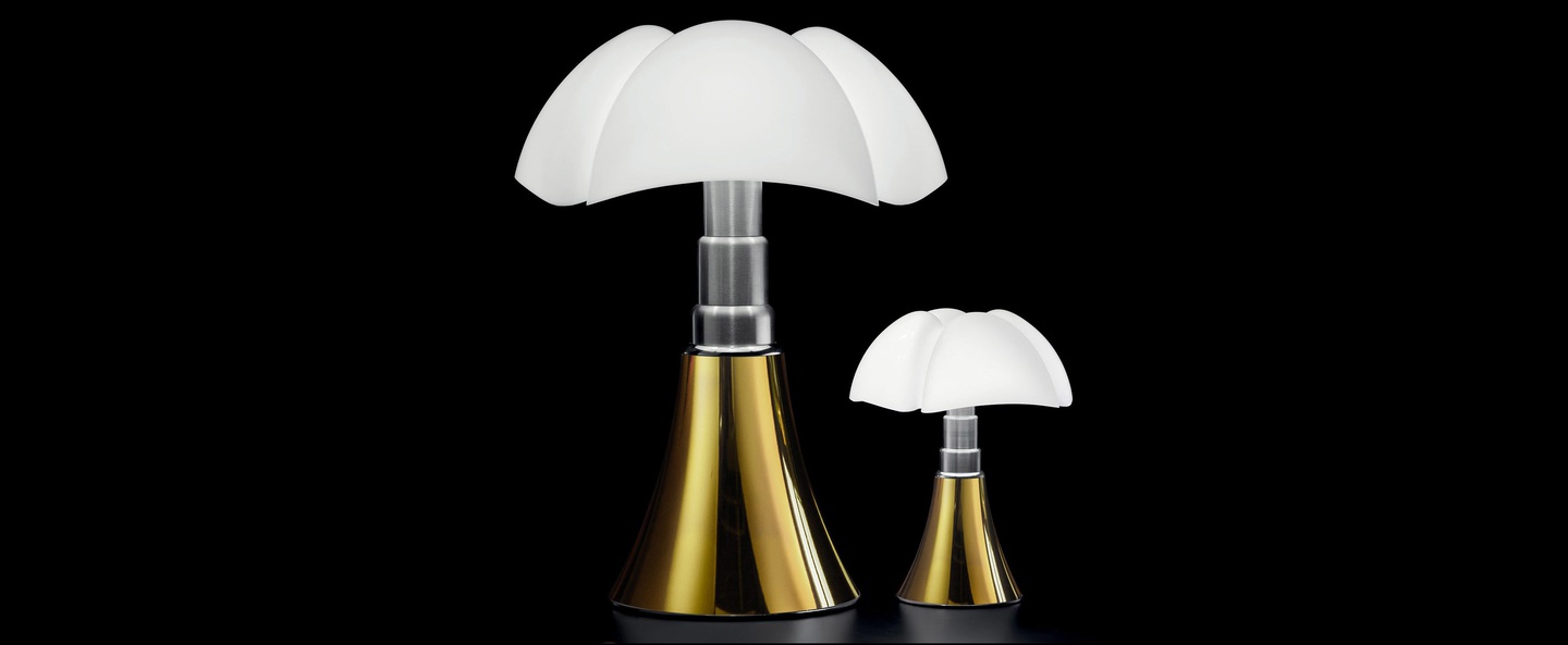 Lampe a poser mini pipistrello tactile led dore h35cm martinelli luce normal