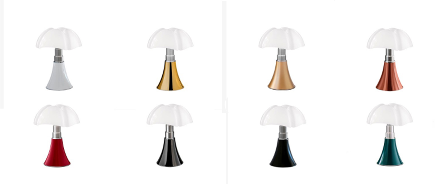 Lampe a poser mini pipistrello titane inox et blanc led 2700k 374lm o27cm h35cm martinelli luce normal