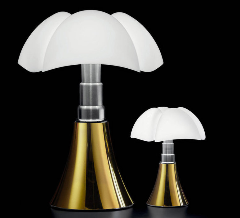 Table Lamp Mini Pipistrello Touch Dimmable White Gold Led