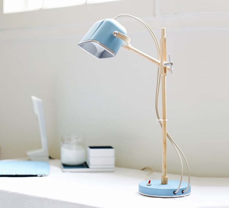 Lampe à poser, Mob Wood, bleu mat, H55cm Swabdesign Lampe à poser, Mob Wood, bleu mat, H55cm Swabdesign