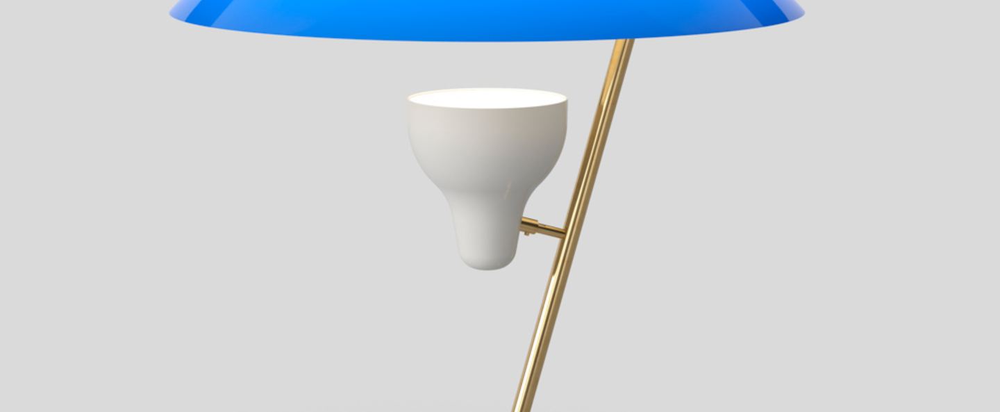 banner-image Lampe a poser model 548 bleu azur laiton led 2700k 730lm o50cm h50cm astep normal