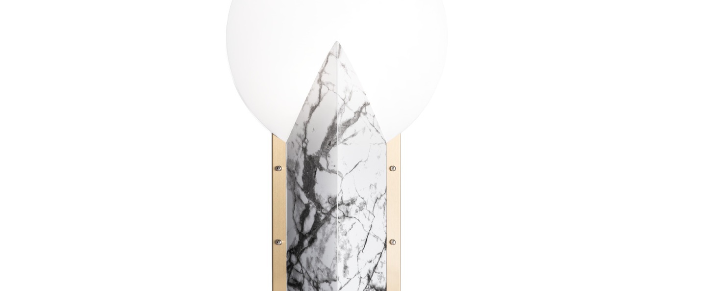 Lampe a poser moon blanc l30cm h57cm slamp normal