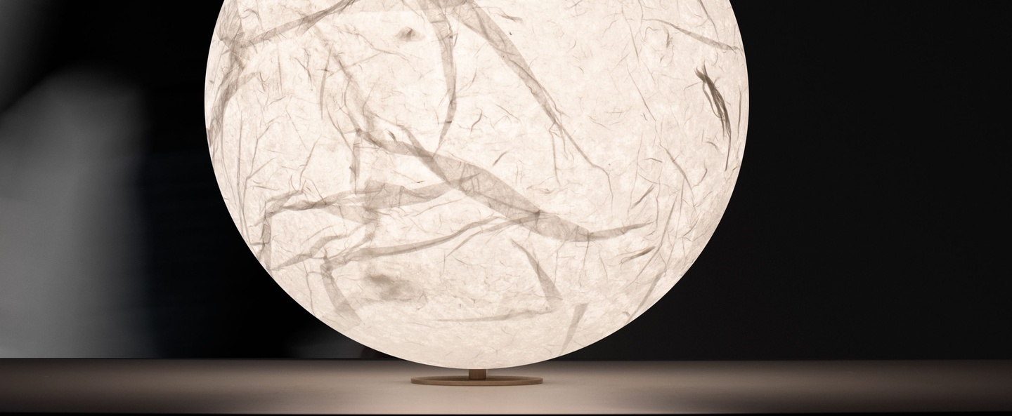 Lampe a poser moon t blanc o40cm h42cm davide groppi normal