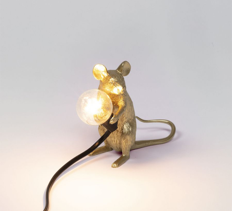 Mouse sitting marcantonio raimondi malerba lampe a poser table lamp  seletti 14942 gld  design signed nedgis 97857 product