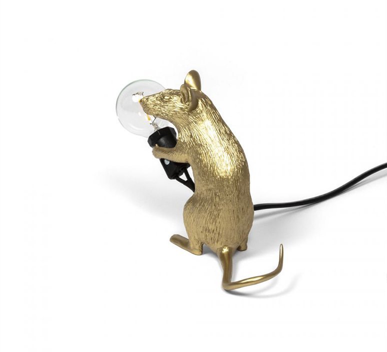 Mouse sitting marcantonio raimondi malerba lampe a poser table lamp  seletti 14942 gld  design signed nedgis 97863 product