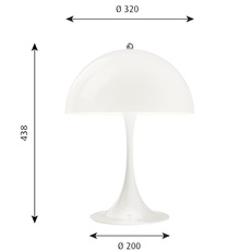 Table lamp, Panthella 320, Opal white, Ø32cm, H43,8cm - Louis Poulsen