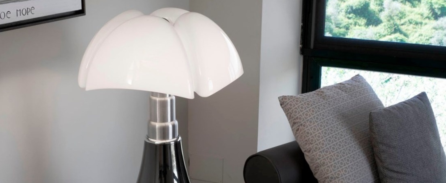 Lampe a poser pipistrello medium titane led 2700k 850lm o40cm h50 a 62cm martinelli luce normal