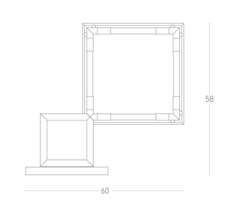 Quadro jacques adnet lumen center italia quadl160 luminaire lighting design signed 14653 product