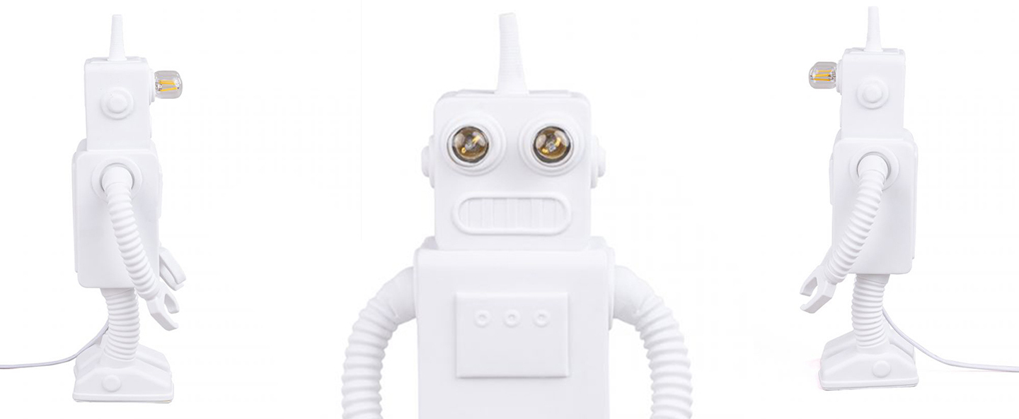 Lampe a poser robot lamp blanc l21cm h40 5cm seletti normal