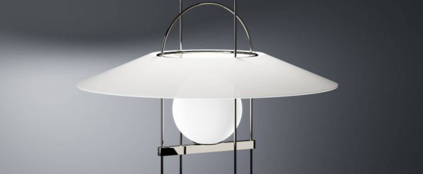 banner-image Lampe a poser setareh chrome noir led o45cm h60 4cm fontana arte normal