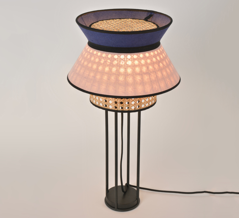 Table Lamp Singapour Indigo Pink O30cm H56cm Market Set