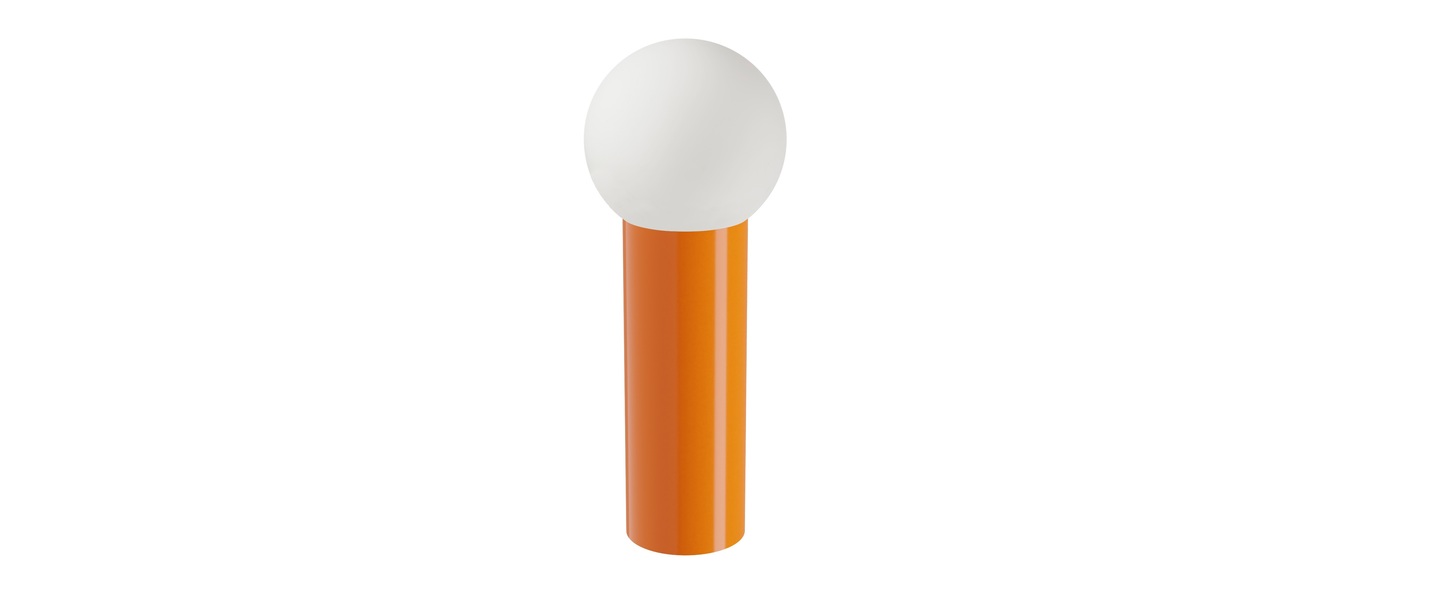 Lampe a poser soeur large ral 2004 orange pur o35cm h90cm by laurence du tilly normal