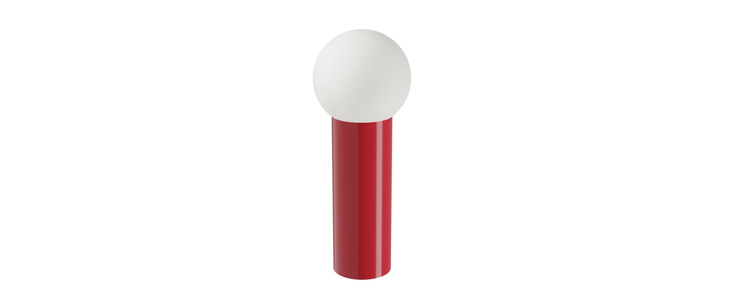 Lampe a poser soeur large ral 3003 rouge rubis o35cm h90cm by laurence du tilly normal