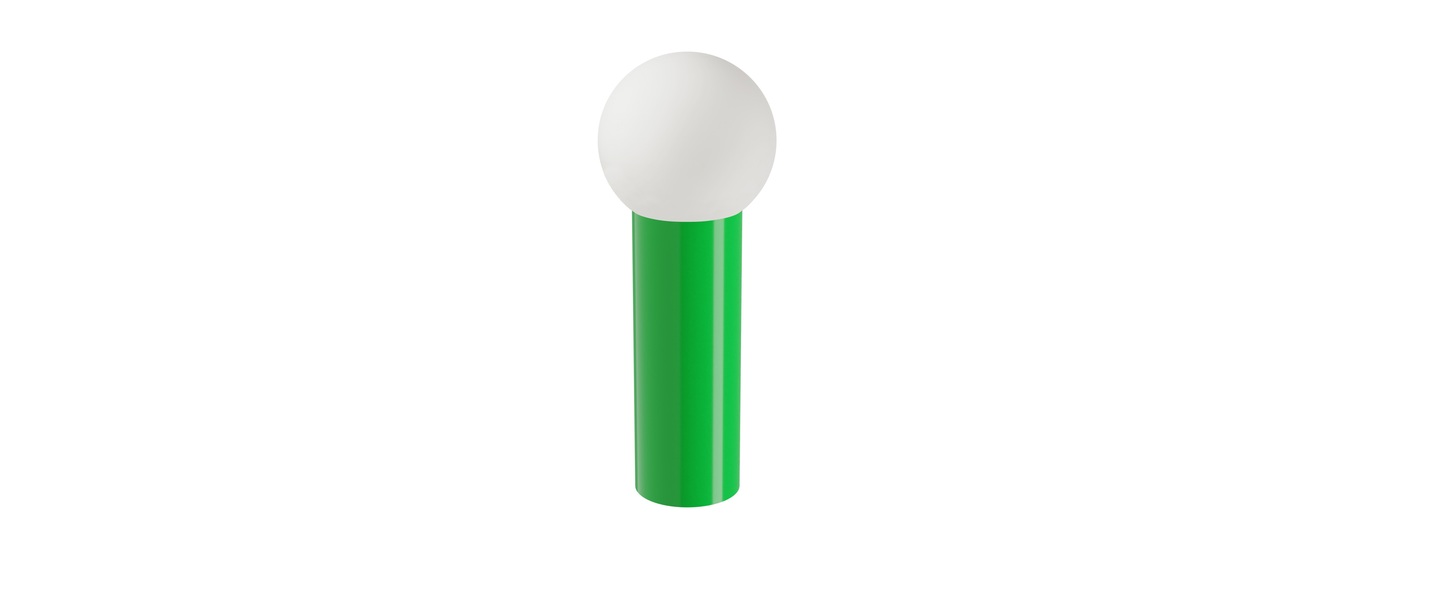 Lampe a poser soeur large ral 6037 vert pur o35cm h90cm by laurence du tilly normal