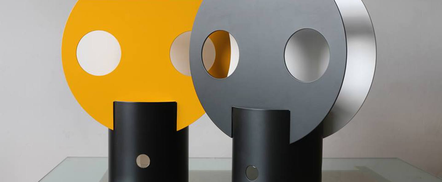 banner-image Lampe a poser soleil jaune noir blanc h50cm lignes de demarcation normal