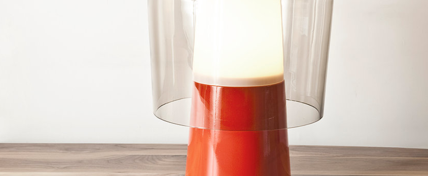 banner-image Lampe a poser tip top orange verre fume o30cm h40cm la chance normal