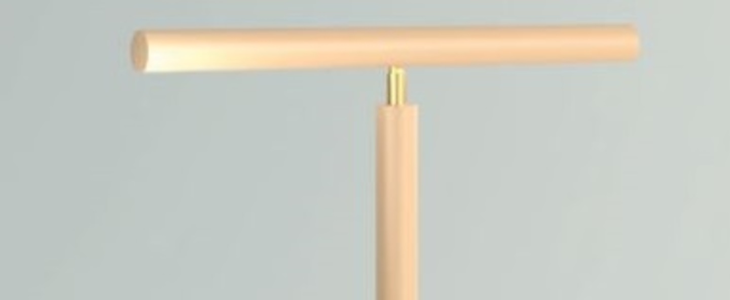 Lampe a poser tube with triangle sable led 2700k lm l40cm h25cm atelier areti normal