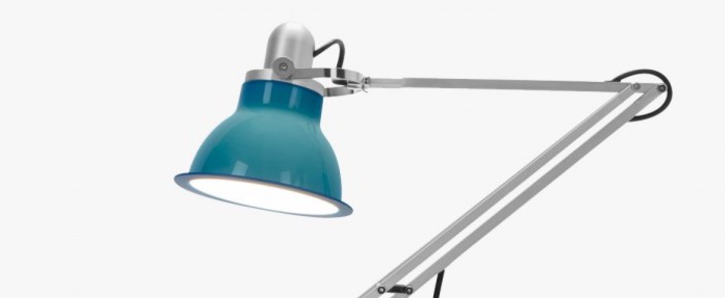 Lampe a poser type 1228 avec pince bleu ocean led o17cm h34 6cm anglepoise normal