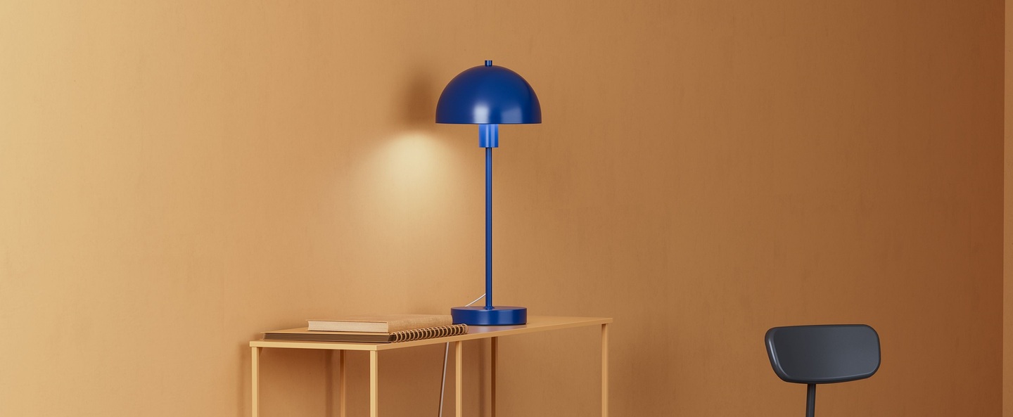 Lampe a poser vienda bleu royal o19 5cm h47 5cm herstal normal