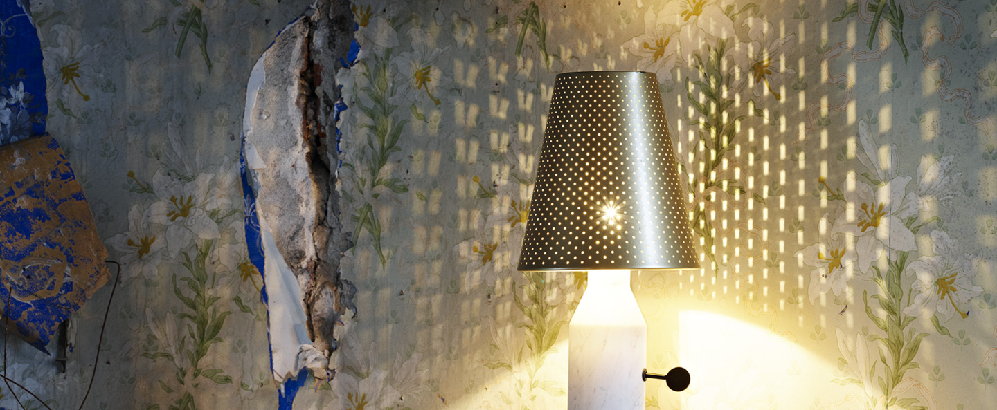 banner-image Lampe a poser vulcain l blanc laiton o22cm h55cm la chance normal