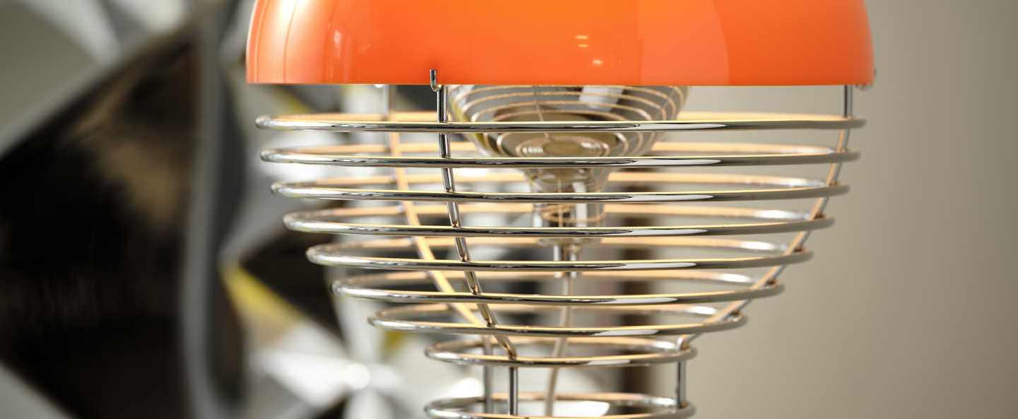 Lampe a poser wire orange o30cm h42cm verpan normal