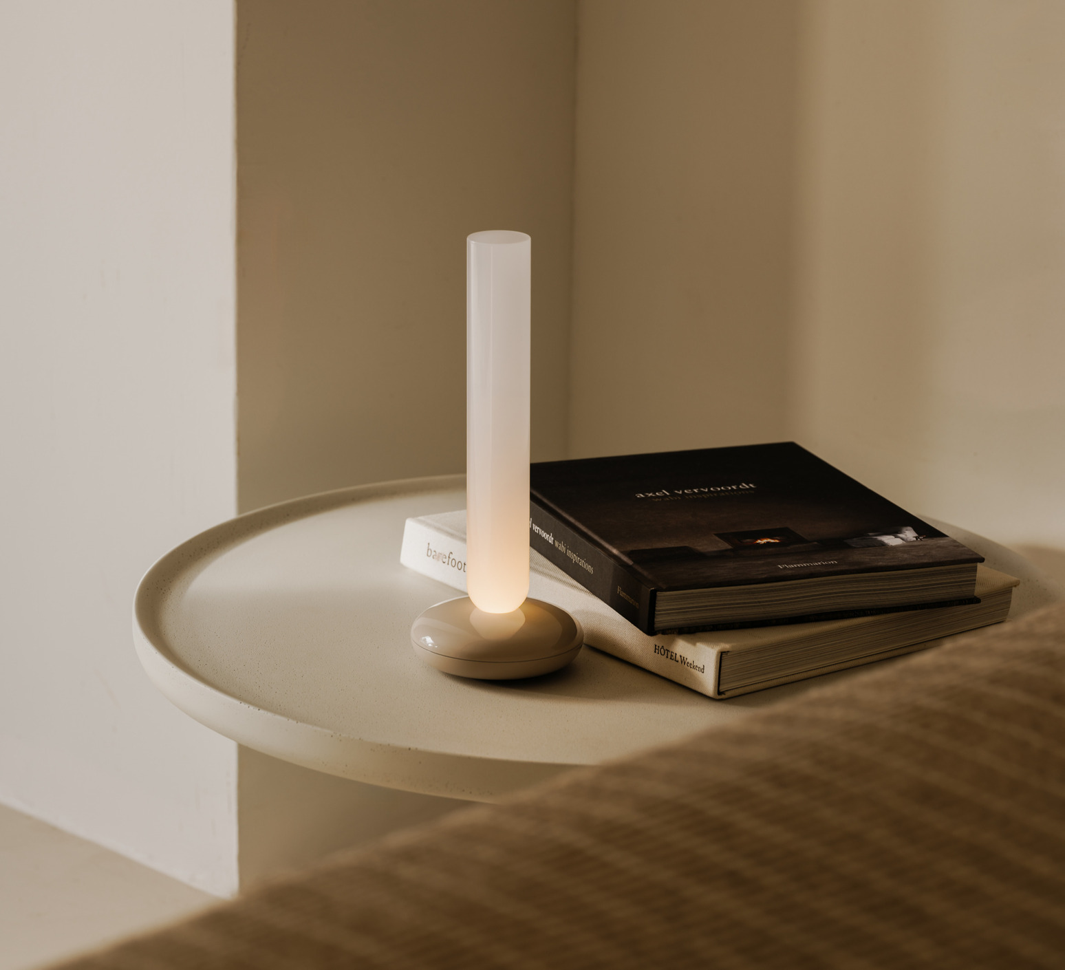 Lámpara portátil, Alba 3780, beige, LED, regulable, 2700 K, 218 lm, Ø 10 cm, H 26 cm - Vibia