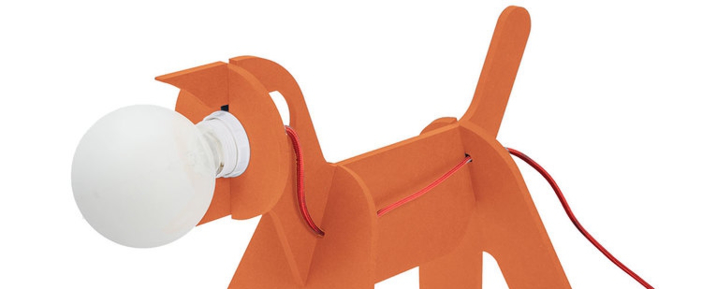 Lampe chien get out dog orange h35cm eno studio normal