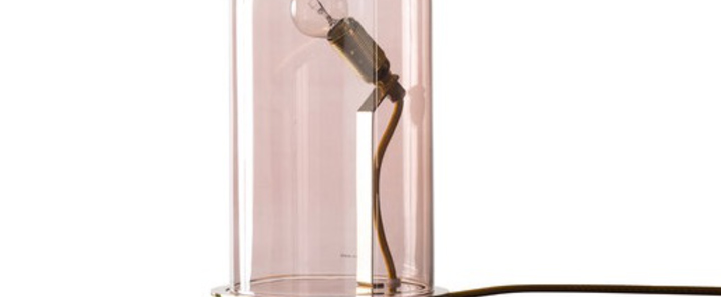 banner-image Lampe cloche speak up rose fume base laiton h33cm ebb and flow normal