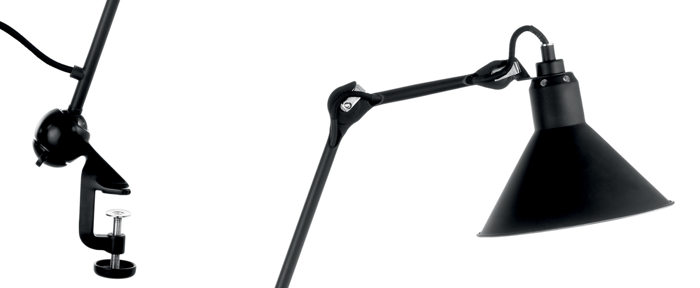 banner-image Lampe de bureau lampe gras n 201 corps noir abat jour conique noir interieur blanc l21cm h90cm dcw editions paris normal