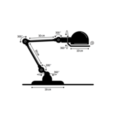 Signal 2 bras jean louis domecq lampe de bureau desk lamp  jielde si333 ral9011  design signed 57989 thumb