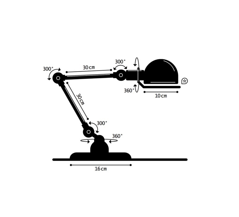 Signal 2 bras jean louis domecq lampe de bureau desk lamp  jielde si333 ral9011  design signed 79697 product