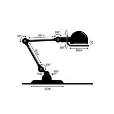 Signal 2 bras jean louis domecq lampe de bureau desk lamp  jielde si333 ral9011  design signed 79697 thumb