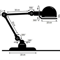 Signal 2 bras jean louis domecq lampe de bureau desk lamp  jielde si333 ral9011  design signed 99031 thumb